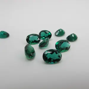 Zambian Created Emerald Oval Cut 5*7MM Elegant Fashion Style Fine Jewelry Emerald Gemstone