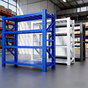 מדפי אחסון תעשייתיים כבדים למחסן, מדפי אחסון למוסך, מדפים מפלדה ללא ברגים עמידים בפני קורוזיה, מדפים ניתנים לערום. - Product Image 2