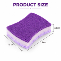 Éponge de nettoyage en polyester avec abrasif en carbure de silicium, base en mousse PU et pâte de bois, outil de nettoyage pour évier de cuisine et vaisselle