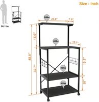Étagère de rangement multifonctionnelle sur pied pour four à micro-ondes Rack Storage Home Kitchen Island Trolley Chariots