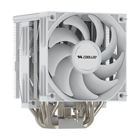 COOLLEO A60T WH Radiateur PC à double tour et 6 caloducs, Refroidisseur d'air CPU pour LGA115X/1200/1700/1851AMD, Refroidissement profond pour jeux informatiques