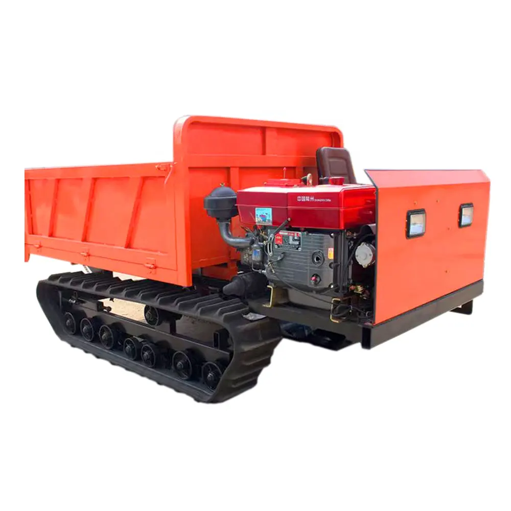 4T Farm Track Transporter Diesel Hydraulic Mini Tipper Crawler Mini Dumper Truck For Sale Crawler Carrier
