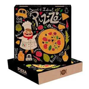 Boîte d'emballage de Pizza boîte de livraison papier ondulé réutilisable toutes tailles 9 10 11 12 14 18 pouces matériau d'emballage alimentaire
