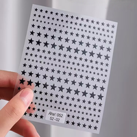 Autocollants adhésifs pour ongles Celebrity Starburst, étoiles 3D dorées et argentées, croissant de lune, mini décorations en plastique pour nail art français