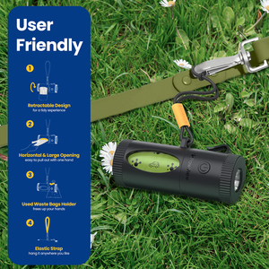 Pawview Eco-Vriendelijke Hondenpoepzakdispenser Met Zaklamp Handheld Voor Biologisch Afbreekbare Houder Wasbare Poepzakken - Product Image 3