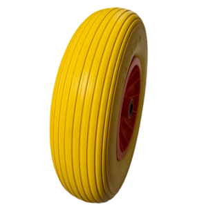 彩色 400-8 非充气实心 PU 泡沫花园手推车车轮，带塑料轮圈 - Product Image 6