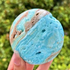 Globe terrestre en cristal de guérison, ornements sphériques en hémi-morphite, pierres naturelles et pierres précieuses, artisanat en cristal - Product Image 3