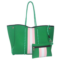 Sac fourre-tout de plage de luxe en néoprène imperméable grande capacité OME 2024 avec logo personnalisé, design ouvert toutes saisons pour femme