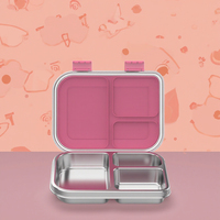 Boîte à lunch en acier inoxydable personnalisée Aohea à 3 compartiments, compatible lave-vaisselle et réfrigérateur