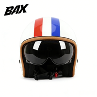 Casque de moto rétro demi-face, casques de moto vintage pour hommes et femmes, casque de scooter unisexe pour l'été, blanc, certifié DOT
