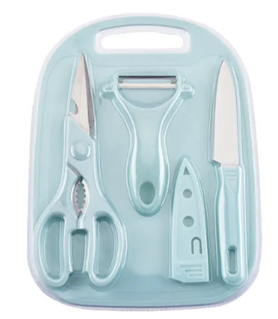 Kitchen Cutlery With Cutting Board Scissors Knife Peeler Fruit For Kitchen Stock Cutting Board