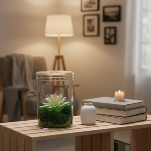 Terrario in Vetro Trasparente 10*14,5cm <span class=keywords><strong>con</strong></span> Coperchio in Vetro per <span class=keywords><strong>Piante</strong></span> Succulente e Fiori, Decorazione da Tavolo per la Casa - Product Image 2