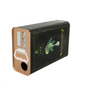 Boîtes métalliques rectangulaires en fer blanc de 1L à 3L, personnalisées en usine, avec couvercle à levier, pour huiles alimentaires, grains de café, aliments pour animaux, etc. Marque Jinko - Product Image 3