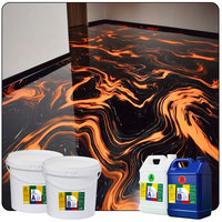 Peinture de sol effet marbre 3D, auto-nivelante, revêtement de sol en époxy métallique pour sols en béton