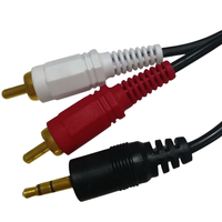 Câble Audio Aux 3.5mm à 2 RCA Jack mâle mâle câble d'extension pour haut-parleur moniteur Microphone conducteurs plaqués or veste en PVC