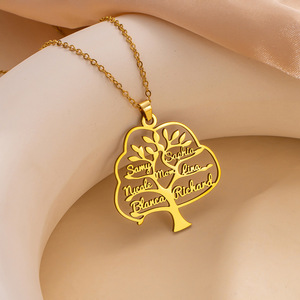 <span class=keywords><strong>Collier</strong></span> personnalisé avec nom en acier inoxydable plaqué or 18 carats, motif <span class=keywords><strong>de</strong></span> plante en bambou, <span class=keywords><strong>collier</strong></span> sportif pour femme, chaîne <span class=keywords><strong>de</strong></span> pull - Product Image 2
