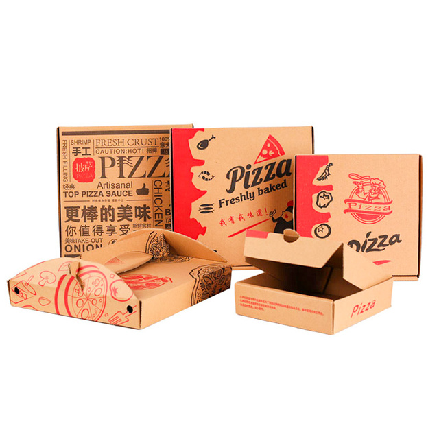 High Quality Custom Logo Paper Pizza Boxes with Glossy Lamination for Food Industrial Use