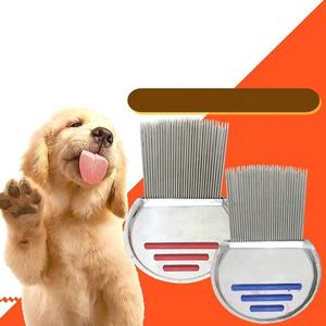 1pc新しいターミネーターライスコーム新しいキャットドッグメタルニットヘッドヘアリスコームファイン歯フリーフリーハンドルペット用品グルーミングツール - Product Image 5