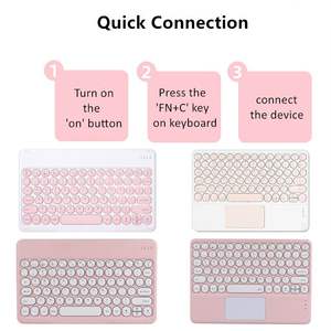 คีย์บอร์ดแบบแยกใหม่ที่คลุมอินเตอร์เฟส USB เคส BT ไร้สายสำหรับ <span class=keywords><strong>Samsung</strong></span> Galaxy Tab S7 FE/S7 PLUS <span class=keywords><strong>T735</strong></span> T730 T970เคสขนาด12.4นิ้ว - Product Image 5