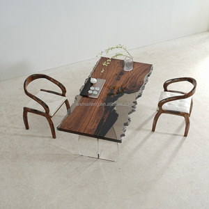 Muebles para el hogar de madera de nogal macizo de lujo de gama alta para interior, restaurante, río, cocina, mesa de comedor de resina epoxi - Product Image 6