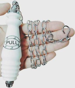 Poignée de traction en céramique pour toilettes, modèle classique de, <span class=keywords><strong>à</strong></span> haute nivellement, avec chaîne de traction - Product Image 1