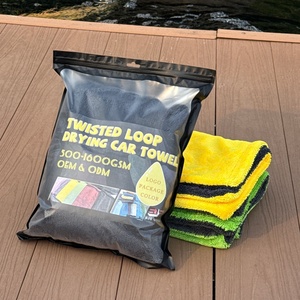 Premium 1200 GSM Microfiber Car <b>Drying</b> <b>Towel</b> High Performance No Streaks Scratches Water Spots Woven Twisted Loop <b>Towels</b> - Product Image 1