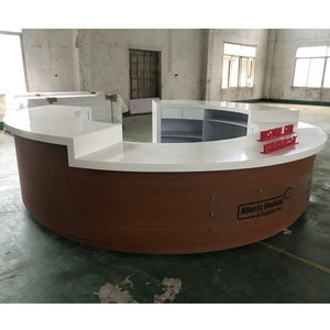 Trắng Corian Top Thông Tư Tiếp Tân Bàn Phổ Biến Thiết Kế Phía Trước Truy Cập Với Trở Lại Hiển Thị - Product Image 1