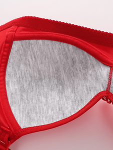 Sujetador para mujer mayor, sin aros, transpirable, de punto floral, de nailon y elastano finos, antideslizante, para uso diario, copa completa - Product Image 3
