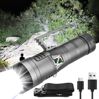 Lampe de poche puissante allume Cigarette Fire 60W LED 32000mAh 45690 batterie poignée Portable bandoulière torche Flash extérieure