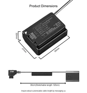 ZITAY D-tap ל-NP-FZ100 סוללת דמה מתאם כבל חשמל מתולתל תואם עבור סוני אלפא 1