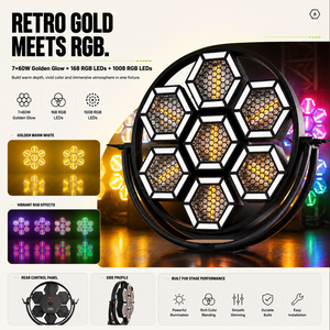 Luz de Discoteca DJ de 500W con Sonido Activo, 7x60W LED Cálidos y Estroboscópico RGB, Lámpara con Efecto <span class=keywords><strong>DMX</strong></span> para Bares y Celebraciones de Cumpleaños - Product Image 5