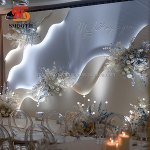 Arche en PVC de haute qualité pour mariage, toile de fond incurvée, vague blanche, LED, avec nouveau design créatif - Product Image 1