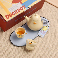Ensemble théière en céramique BHM Hello Duckpot, bouilloire domestique, tasse, qualité alimentaire, pour cadeaux d'anniversaire, cadeaux de pendaison de crémaillère