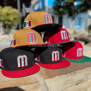 Gorras de Béisbol Mexicanas con Logo Personalizado y Bordado 3D, Estilo Original Vintage de 6 Paneles con Visera Plana y Ajuste Ceñido - Product Image 1