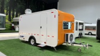 Nouvelle remorque de food truck en fibre de verre ORANGE, équipement de cuisine mobile avec caractéristiques de cuisine commerciale pour les frites