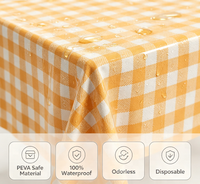 Nappe jetable en PEVA jaune personnalisable pour fêtes, tables de repas d'automne, banquets, Thanksgiving et festivals