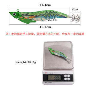 Señuelo de pesca marina de madera luminoso de 13.4cm y 38.5g, tipo camarón, tipo Egi blando, tipo jig, para calamar, sepias y pulpos - Product Image 2
