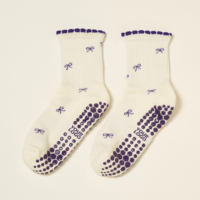 Chaussettes de yoga personnalisées pour femmes avec logo, antidérapantes, pour gym, pilates, yoga, chaussettes de sport antidérapantes, chaussettes de fitness personnalisées avec logo