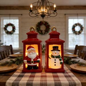 Luces <span class=keywords><strong>de</strong></span> Jardín <span class=keywords><strong>de</strong></span> Navidad con Forma <span class=keywords><strong>de</strong></span> Santa, Muñeco <span class=keywords><strong>de</strong></span> Nieve y <span class=keywords><strong>Reno</strong></span> Pintadas en Terracota - Adornos Decorativos para Jardín con Brillo LED - Product Image 2