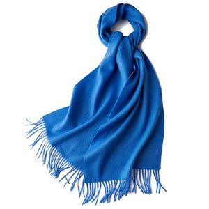 Écharpe en laine unie pour homme et femme, mode hiver, vente en gros - Product Image 4