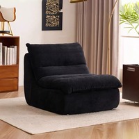 Fauteuil d'appoint moderne en tissu, pliable et compressé sous vide, avec dossier ergonomique et hauteur réglable pour petits espaces