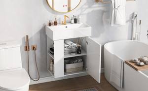 <span class=keywords><strong>Meuble</strong></span> de rangement blanc compact <span class=keywords><strong>sous</strong></span> évier pour salle de bain, idéal pour hôtels <span class=keywords><strong>et</strong></span> maisons - Product Image 6