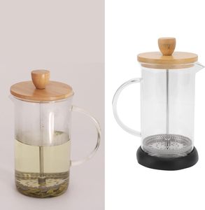 350ml/600ml 800ml/1000ml Manual French Press Coffee <b>Maker</b> With Bamboo Lid and 304 SS Filter Glass Coffee Brewer - Product Image 4