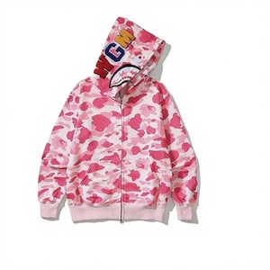 Sudaderas personalizadas de algodón con cremallera para parejas, sudaderas térmicas de alta calidad, <span class=keywords><strong>sudadera</strong></span> unisex con capucha de camuflaje y bordado de tiburón. - Product Image 5