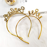 YACHEN Serre-tête Tiara Or Rose pour Future Mariée, Accessoire Cheveux pour Fête Prénuptiale, Enterrement de Vie de Jeune Fille et Nouvel An