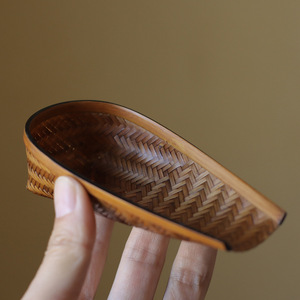 Petit panier à thé en bambou tressé, cuillère à thé, plateau de dégustation de thé, accessoires pour la cérémonie du thé Kung Fu (Six Gentlemen) - Product Image 1