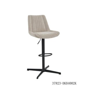 Tabouret de bar moderne en tissu beige réglable en hauteur avec repose-pieds en métal, chaise de bar pour la maison 37823-DKB4002K - Product Image 1
