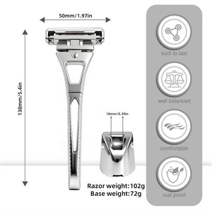 Kit de Afeitado Profesional SPOLO Advanced Max Safety Razor con 4 Cuchillas de Doble Filo para Hombres, Afeitadora para el Cuidado Personal, Impresión de Logotipo Gratuita, OEM - Product Image 4