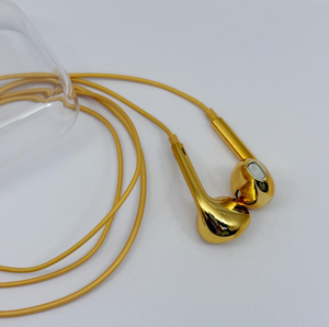 Audífonos Intrauditivos con Cable Tipo C, Cromados en Oro, Audífonos Metálicos con Cable, Bañados en Oro - Product Image 6