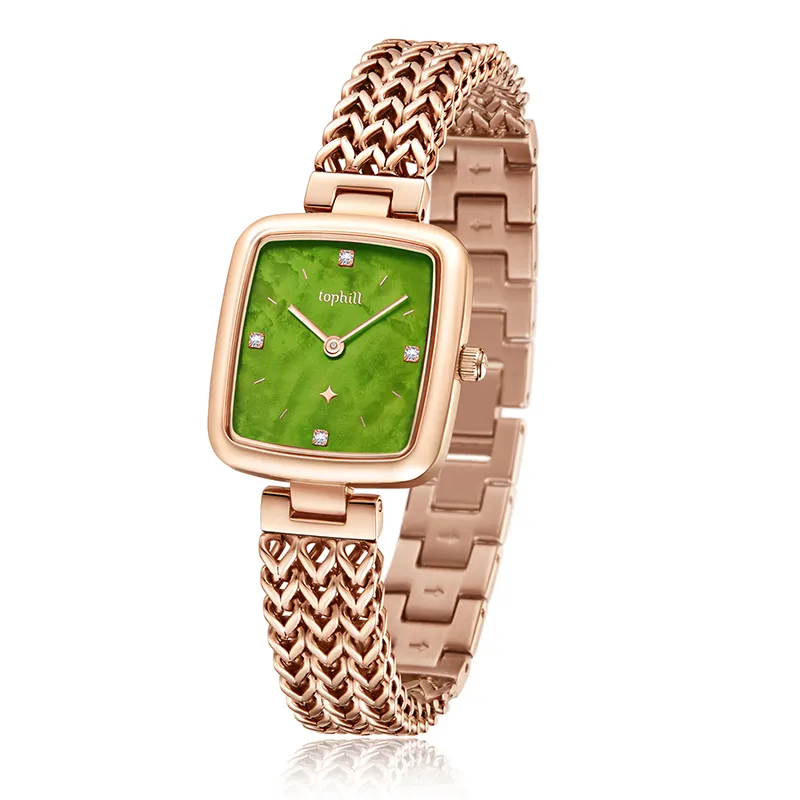 Nouveau produit Design classique montres rectangulaires pour femmes montre de luxe Top marque montre-bracelet en acier inoxydable